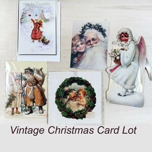 Vintage Christmas Card Lot Gift Bag Set of 5 Holidays Daughter‎